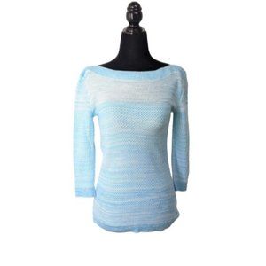 Tommy Hilfiger Ombre Boat Neck Sweater Blue 3/4 Sleeves Size S
